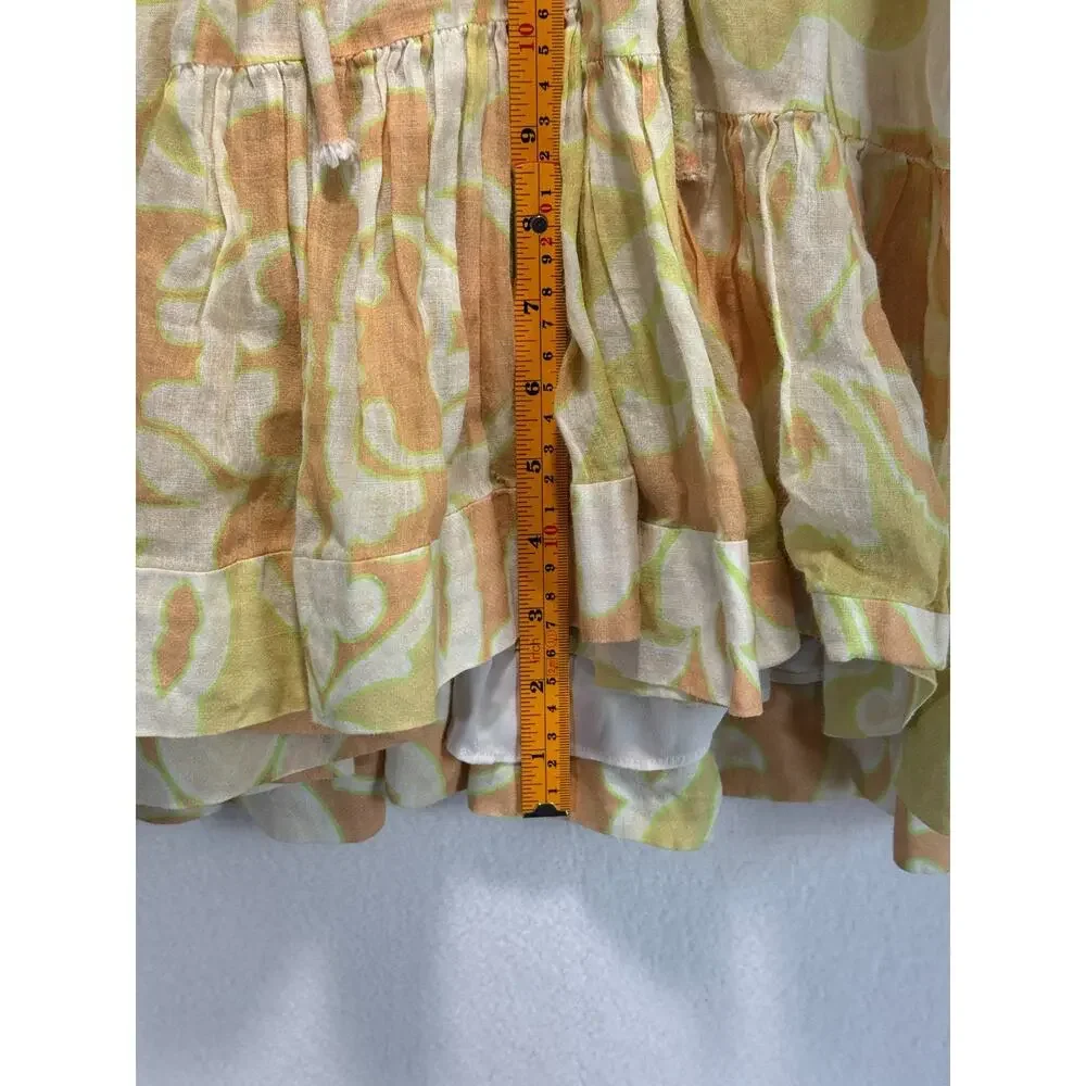 ALEXIS Capri Short Mini Dress Yellow Abstract Print 3/4 Sleeve, Size S, Rt. $598 - Picture 10 of 13